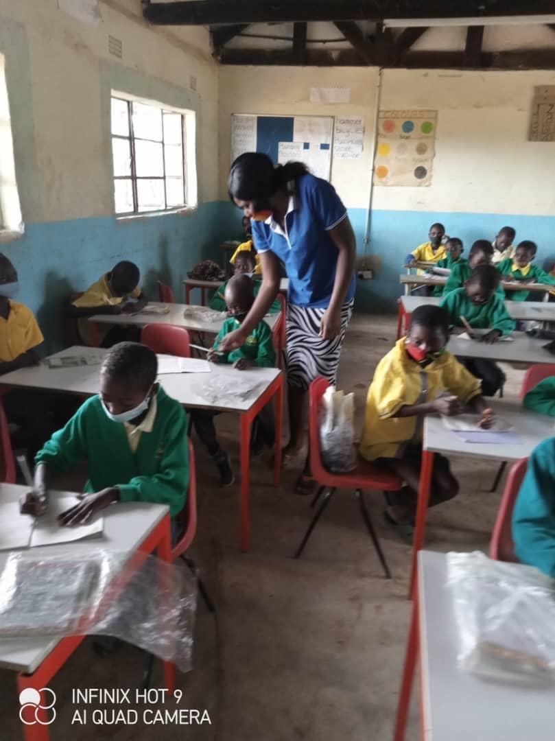 Pupils learning inside a Simooya classroom
